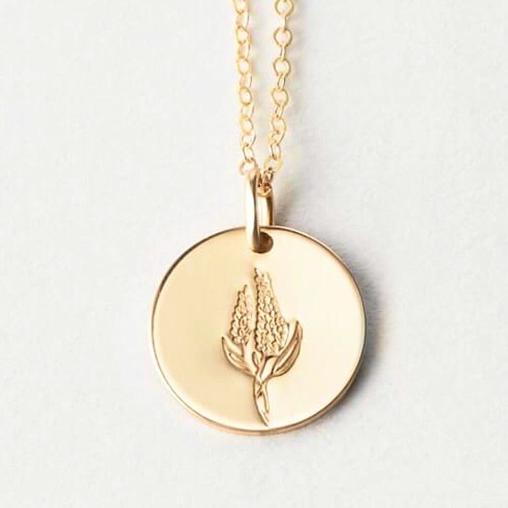 Lilac Bohemian Flower Minimalist Charm Necklace